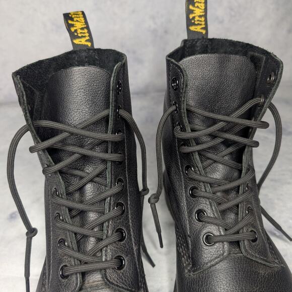 Dr. Martens 1460 Pascal Virginia Leather Combat Boots in Black, Size 8 - Picture 9 of 14